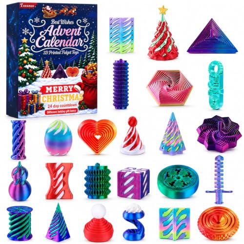 Advent Calendar 2026 Christmas 24 Days Countdown Mini 3D Printed Fidget Toy